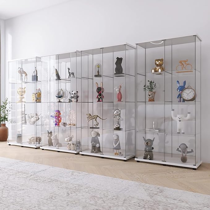 Yoluckea 4 Shelves Glass Display Cabinet - Image 3