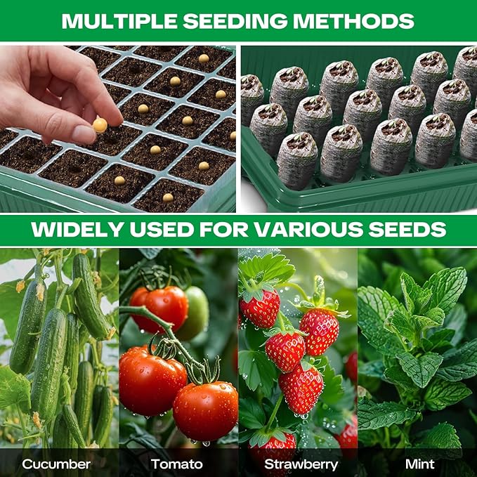 Seed Starter Tray with Grow Light & Heating Mat, 68℉-113℉ Adjustable, 40-Cell - Image 6