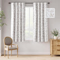 jinchan 95% Blackout Floral Curtains 63 Inch Length, Printed Flower Taupe by JINCHAN