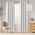 jinchan 95% Blackout Floral Curtains 84 Inches Long, Printed Flower Taupe by JINCHAN
