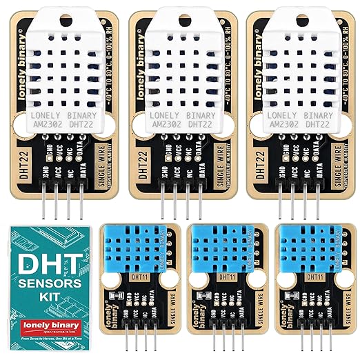 6pcs DHT22 DHT11 Gold Edition Digital Temperature Humidity Sensor Set AM2302 by LONELYBINARY