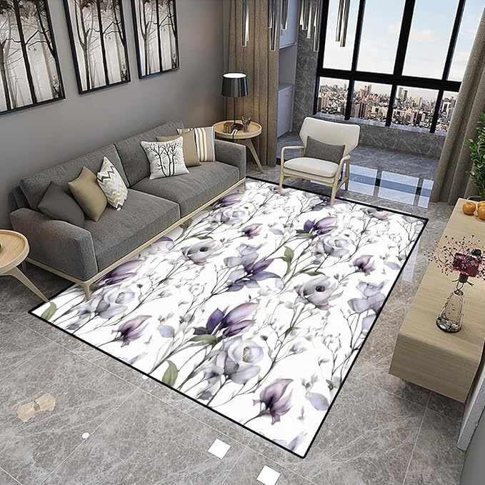 Watercolor Floral Runner: Moisture Barrier Area Rug - Image 4
