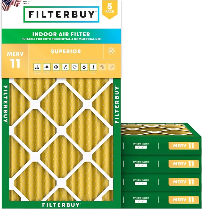 Filterbuy 14x24x2 Air Filter MERV 11 Superior Pet & Allergy Defense, by Filterbuy