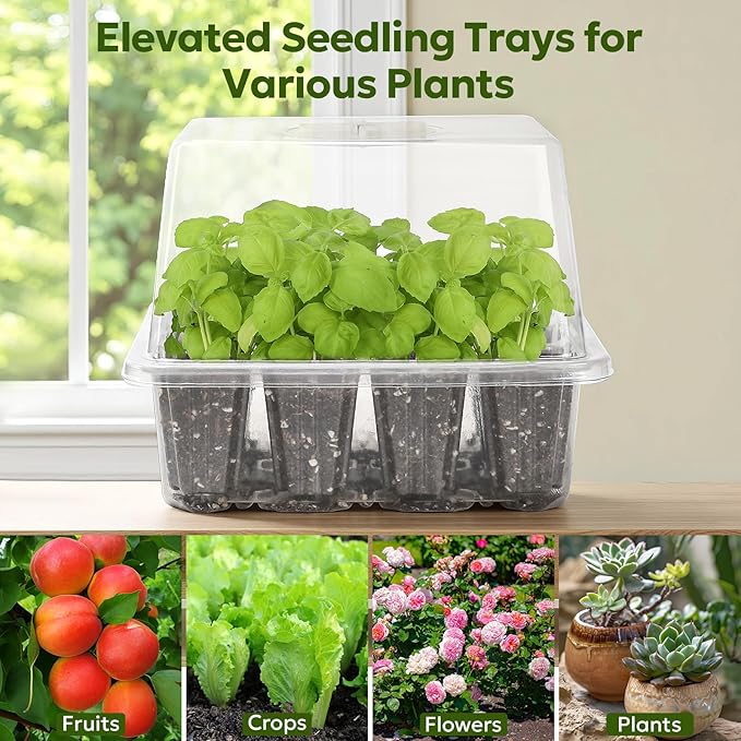 MIXC Seed Starter Kit with Grow Light, Elevated Seedling Tray Kit with - Image 8