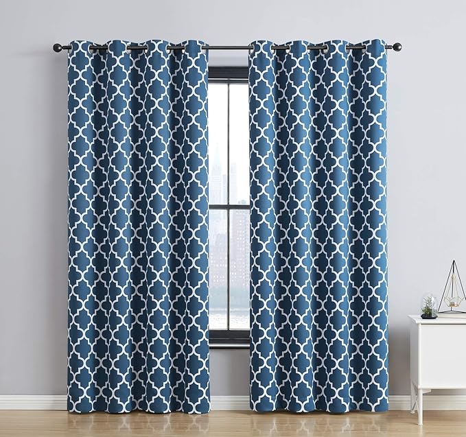 HLC.ME Lattice Print Pattern 72 Inch Curtains Blackout - Image 6