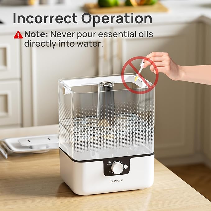 CHIVALZ 6L Humidifiers for Bedroom Large Room Home, Cool Mist Top Fill - Image 8