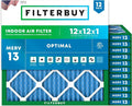 Filterbuy 12x12x1 Air Filter MERV 13 Optimal Smoke & Allergy Defense, by Filterbuy