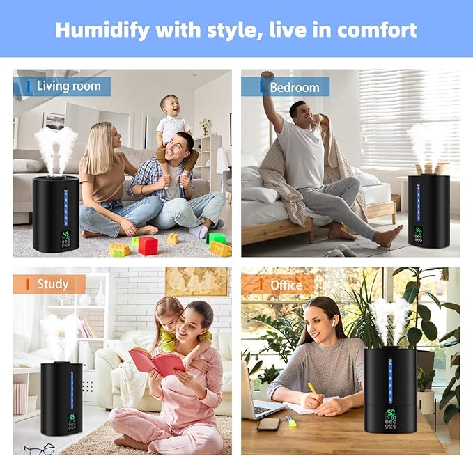 6L Humidifiers for Bedroom Large Room Home, Cool and Warm Humidifier for Plants - Image 7