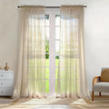 Dreaming Casa Solid Sheer Curtains 108 Inches Long Taupe Rod Pocket Voile by DreamingCasa