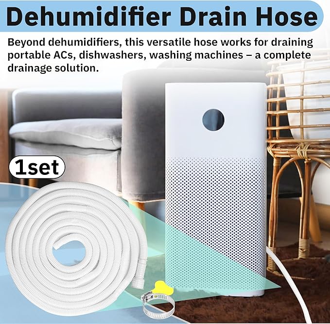 16.5 Ft Portable Dehumidifier Drain Hose | Universal Replacement Hose Kit - Image 2