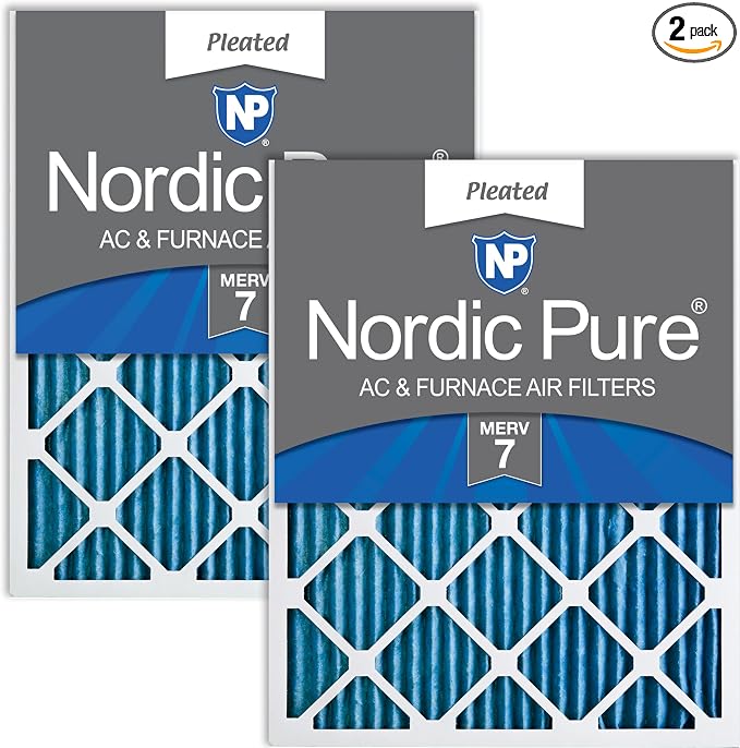 Nordic Pure 18x24x1 Pleated MERV 7 Air Filters 2 Pack by NordicPure