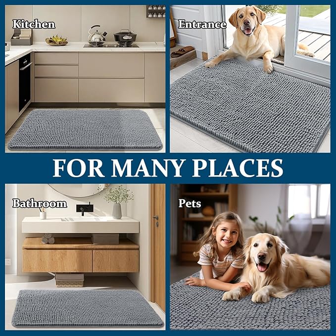 OLANLY Dog Door Mat for Muddy Paws 48x30, Absorbs Moisture and Dirt, Absorbent - Image 8