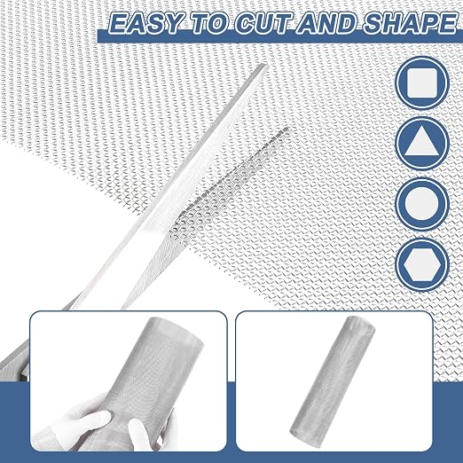 uxcell 20 Mesh 118" x 12" Woven Wire Mesh, 304 Stainless Steel Air Vent Filter - Image 4