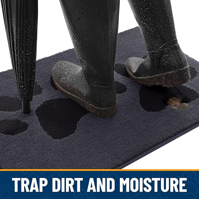 Smiry Dog Door Mat for Muddy Paws, Absorbs Moisture and Dirt, Low-Profile - Image 2