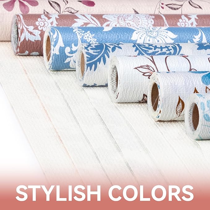 RAY STAR Shelf Liner, 12 Inch x 10 Feet Non Adhesive Floral Kitchen Cabinet - Image 9