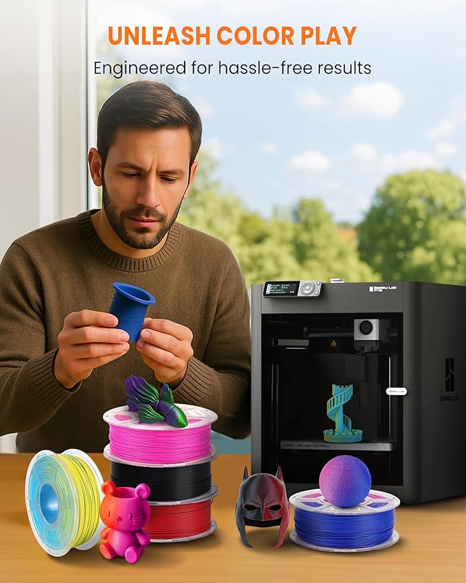 TECBEARS Dual Color PLA Filament 1.75mm, Matte PLA 3D Printer Filament - Image 9