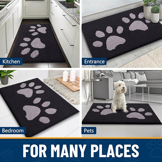 Smiry Dog Door Mat for Muddy Paws, Absorbs Moisture and Dirt, Low-Profile - Image 8