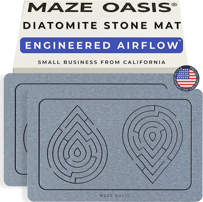 Stone Bath Mat Set – Diatomaceous Earth Mats by MAZEOASIS