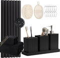 Resin Black Bathroom Sets, Bath Towel Set, Natural Loofah Sponge, Soap Dispenser by LetUsMakeHomeYourFavoriteDestination