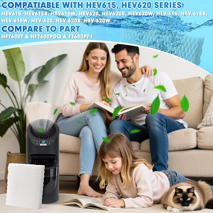 6 Pack Humidifier Wicking HFT600 Filters T Compatible - Image 4