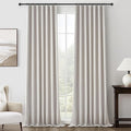 Light Brown Linen Floor to Ceiling Pleated Curtains by QJMYDECO