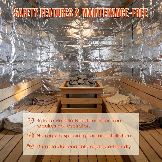 Sauna Foil Vapor Barrier, 500 sqft Aluminum Insulation Roll Heavy-Duty - Image 6