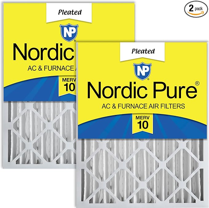 Nordic Pure 20x25x4 Pleated MERV 10 Air Filters 2 Pack by NordicPure