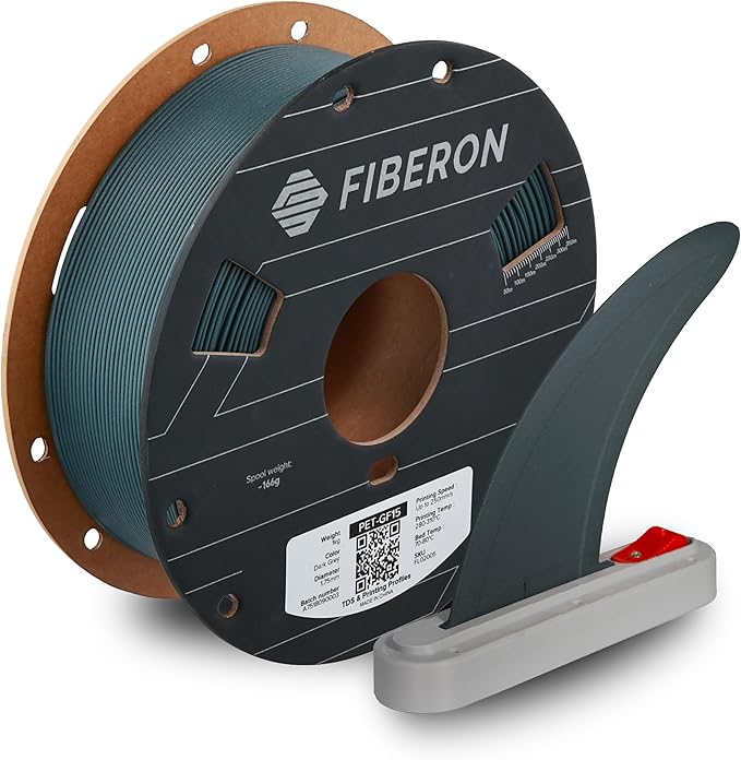 Polymaker Fiberon Dark Grey PET-GF15 3D Printer Filament 1.75mm 1KG, 15% Glass by Polymaker