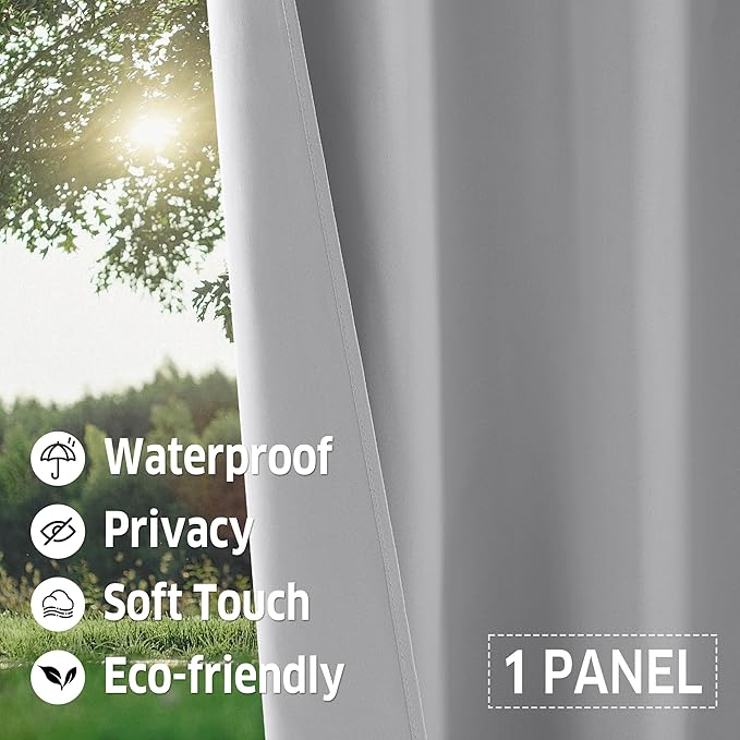 RYB HOME Outdoor Curtains for Patio Waterproof Tab Top Block Sunlight Thermal - Image 3