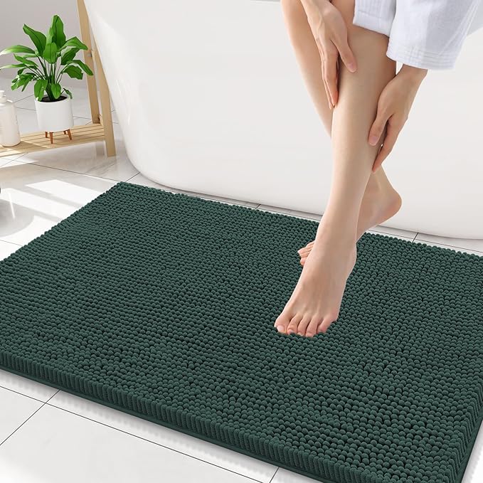 Smiry Luxury Chenille Bathroom Rugs 34x21, Extra Soft and Absorbent Shaggy Bath by Smiry