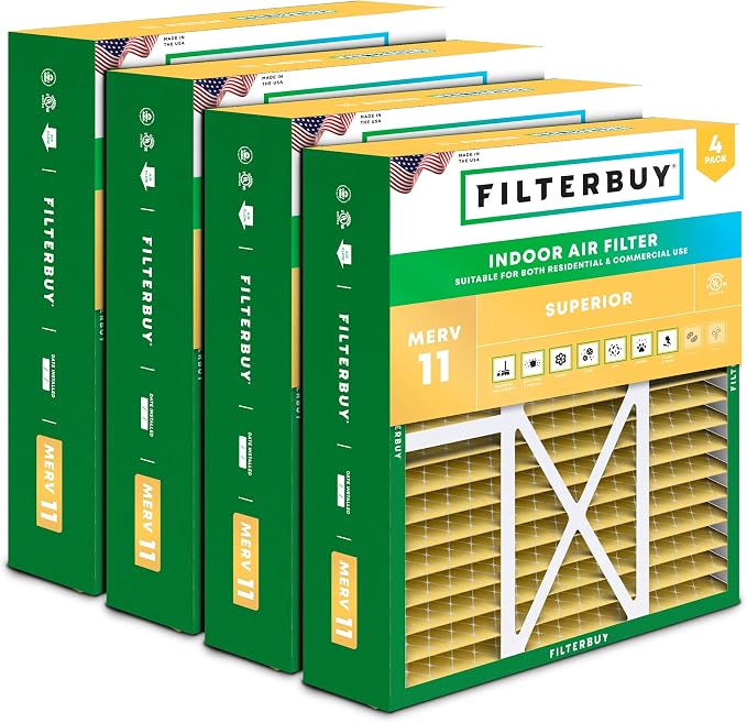 Filterbuy 22x24x5 Air Filter MERV 11 Superior Pet & Allergy Defense, by Filterbuy