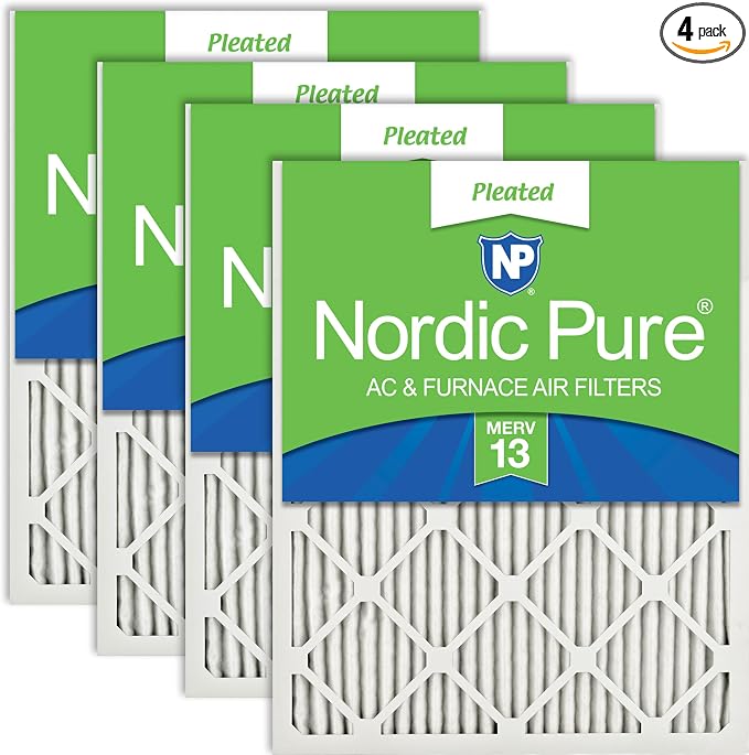 Nordic Pure 16x24x1 Pleated MERV 13 Air Filters 4 Pack by NordicPure