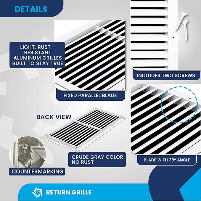 30x12 Inch Air Return Vent Cover Decorative – Premium Aluminum AC Vent Cover - Image 9