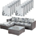 12Pcs Outdoor Stretch Cushion Covers, Waterproof Outdoor Chair Floral Cushion by CALBODE
