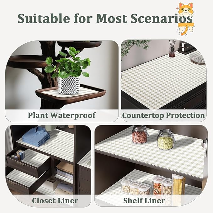 Shelf Liner for Kitchen Cabinets Non-Adhesive Non-Slip Drawer Liners for Dresser - Image 8