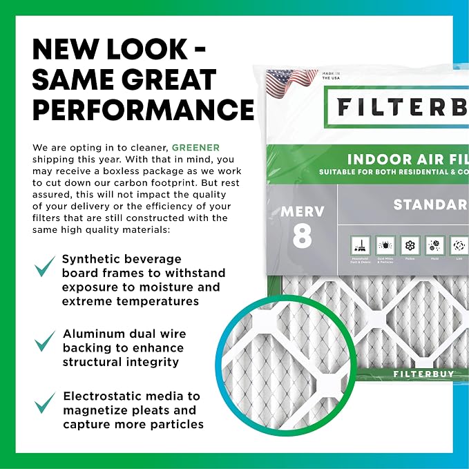 Filterbuy 16x20x1 Air Filter MERV 8 Essential Dust & Allergy Defense, - Image 3