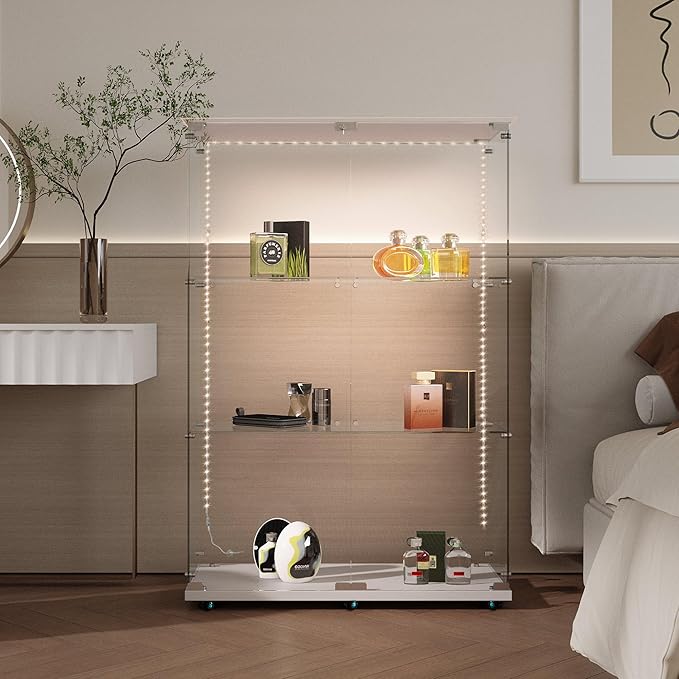 Yoluckea 3 Tiers Glass Display Cabinet - Image 8