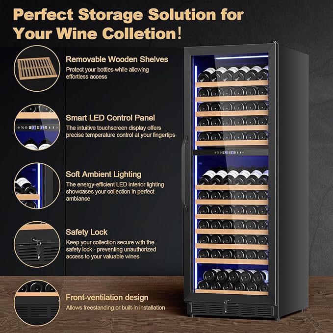 24 Inch Dual Zone Wine Cooler Refrigerator, Large Capacity - Image 4