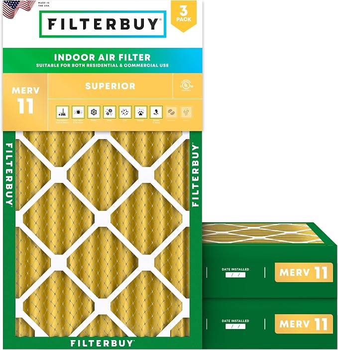 Filterbuy 20x30x4 Air Filter MERV 11 Superior Pet & Allergy Defense, by Filterbuy