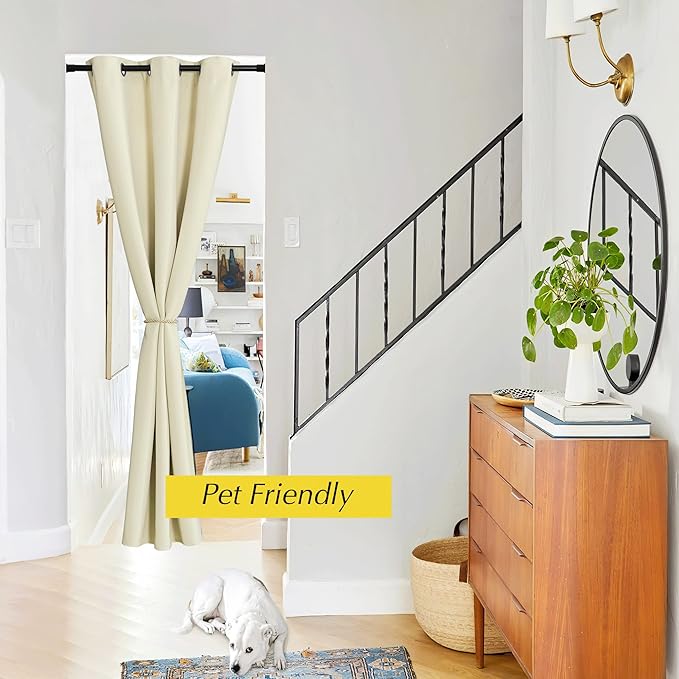 NICETOWN Patio Door Curtain Panel Blackout Drapes 42"x 80" Doorway Curtain - Image 4
