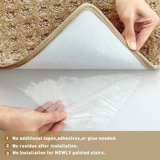 PURE ERA Carpet Stair Tread Landing Mat Tape Free Self Adhesive Non Slip Skid - Image 4