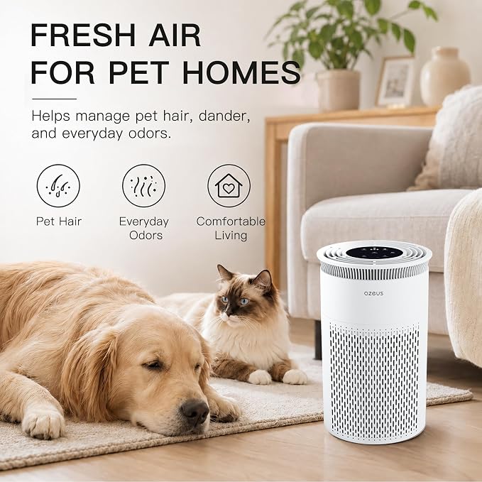 Azeus C8 True HEPA Air Purifier, 5-Stage Filtration, 360° Air Intake, - Image 6