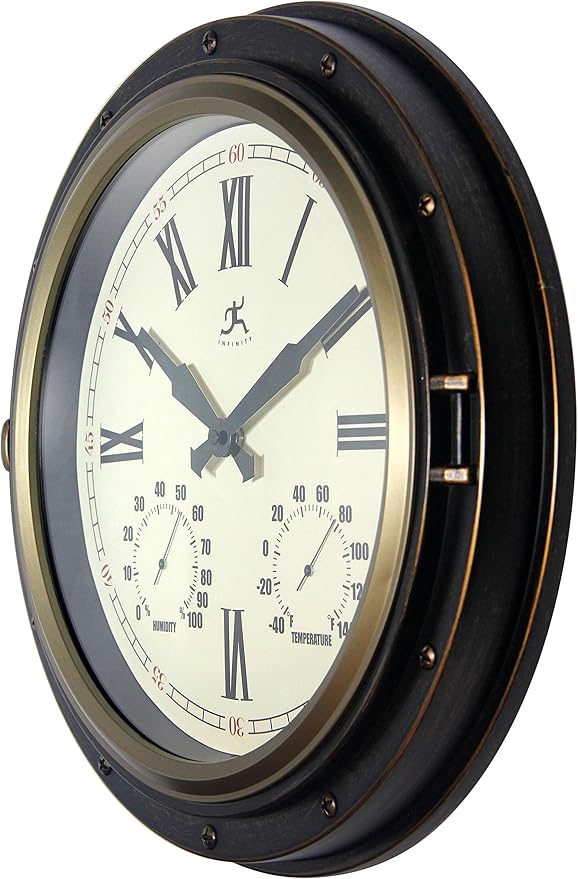 Infinity Instruments Forecaster Indoor/Outdoor Wall Clock, Thermometer - Image 6
