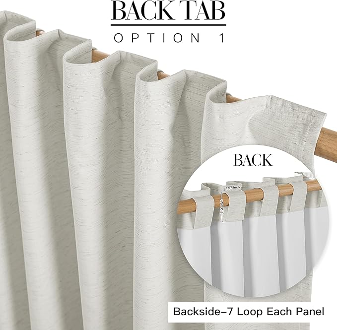 RYB HOME Ivory White 100% Blackout Curtains - Image 5