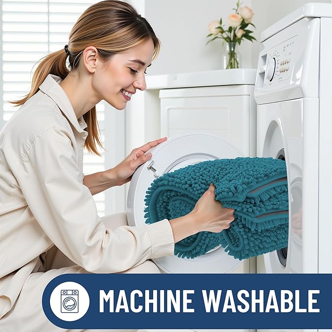 Smiry Luxury Chenille Bathroom Rugs 30x20, Extra Soft and Absorbent Shaggy Bath - Image 6