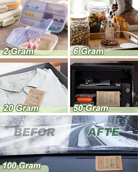6 Gram Kraft Clay Desiccants Packs, Premium Food Grade Desiccant - Image 4