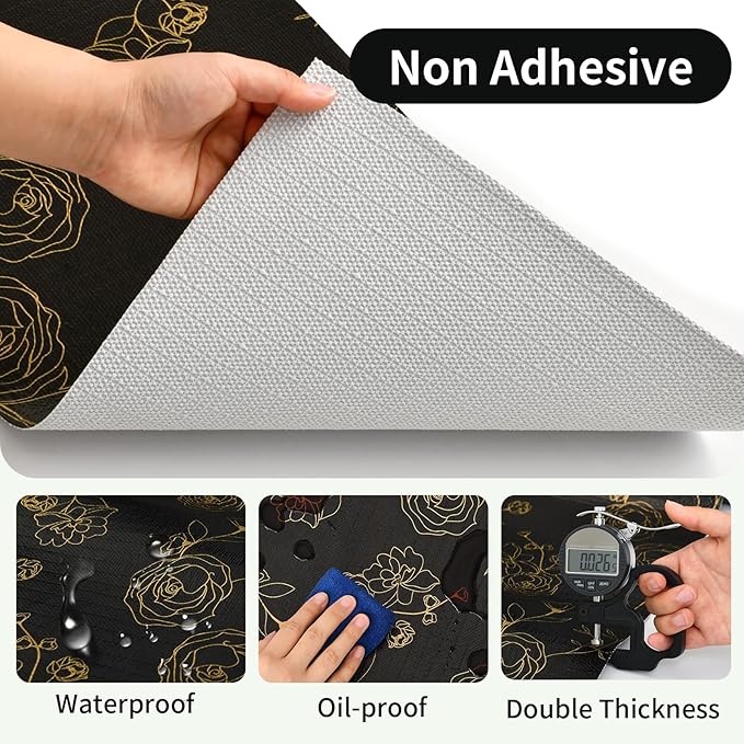 Shelf Liners for Kitchen Cabinets 23.6in x 20FT Non Adhesive Drawer Liner Black - Image 3