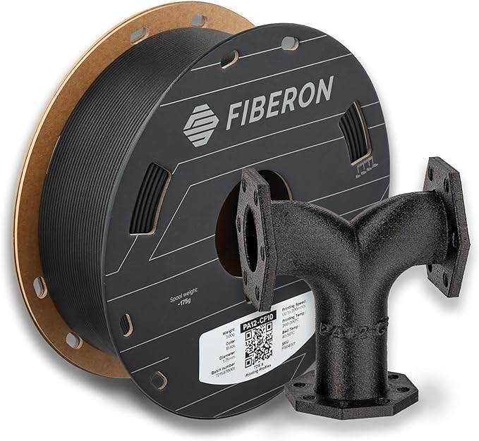 Polymaker Fiberon PA12-CF10 Nylon Filament 1.75mm Black 0.5kg, Low Moisture by Polymaker