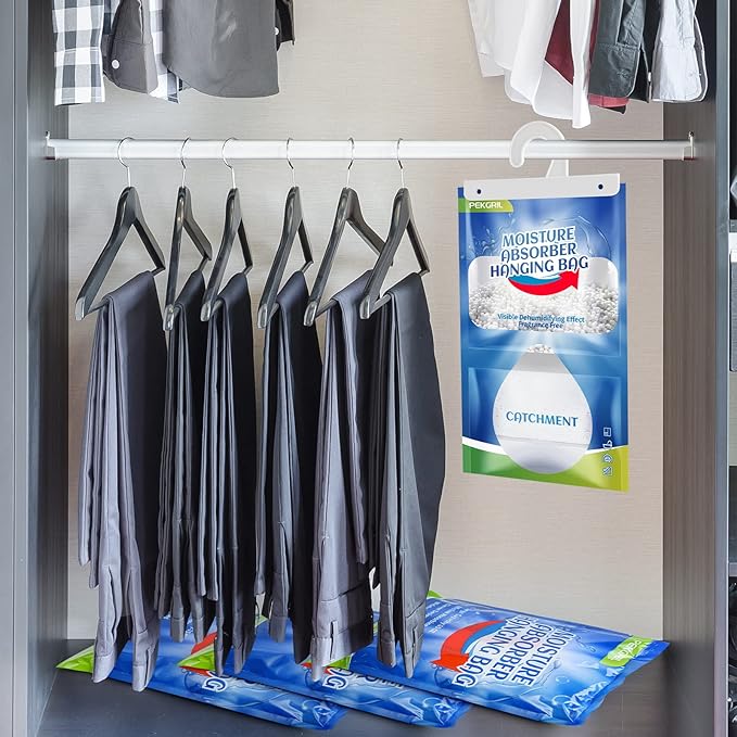 PEKGRIL Moisture Absorber Bags 10 Packs, 15 oz Hanging Dehumidifier Bags - Image 5