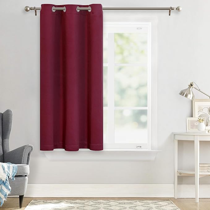 MYSKY HOME Blackout Curtain for Bedroom, Short Curtains for Kitchen Grommet - Image 7